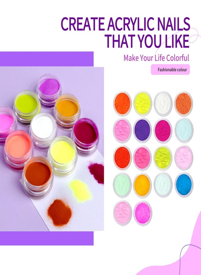 SULLMAR Nail Acrylic Powder Set 18 Colors DIY Nail Art Glitters Acrylic for Nails Sparkling Acrylic Nails Great for Home Manicure Sugar Powder for Nail Art Supplies - Image 2